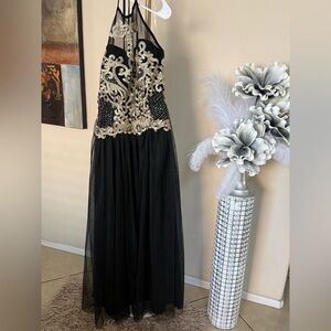 candalite | Dresses | Elegant Black And Gold Prom Dress